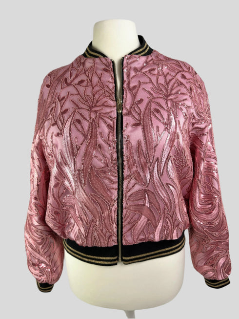 Pink Sparkling Bomberjacke Björn Roth Fashion Designer